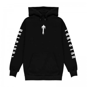 Black Trapstar Banners Men's Hoodie India | XX96-728