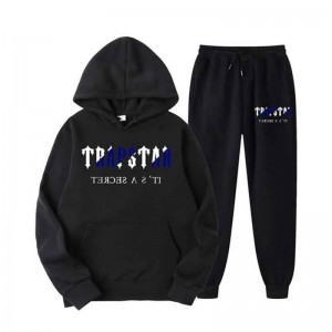 Black Trapstar Chenille Decoded Hooded Men's Tracksuit India | HA28-185