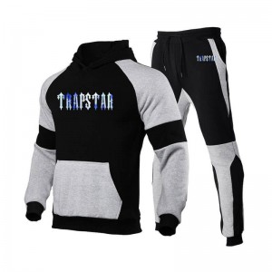 Black Trapstar Fleece Causal Sport Men's Tracksuit India | VE32-677