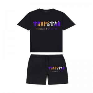 Black Trapstar Irongate Arch Chenille Set Men's Shorts India | LX11-427