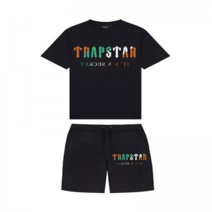 Black Trapstar Irongate Arch Chenille Set Men's Shorts India | BL09-342