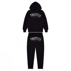 Black Trapstar Irongate Arch It's A Secret Hooded Gel Men's Tracksuit India | BE93-627