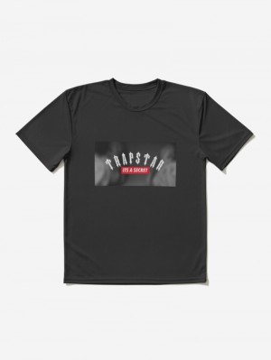 Black Trapstar It's A Secret Men's T Shirts India | BR89-373