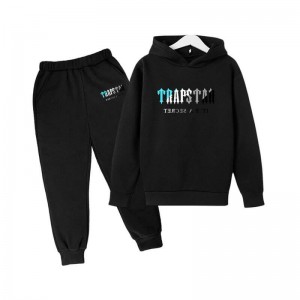 Black Trapstar It's a Funny Shining Men's Tracksuit India | EU91-358