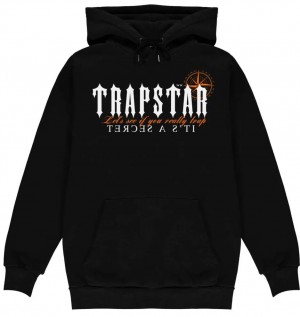 Black Trapstar It's a Secret Funny Men's Hoodie India | RH57-523