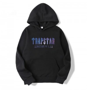 Black Trapstar It's a Secret Galaxy Men's Hoodie India | QC35-582