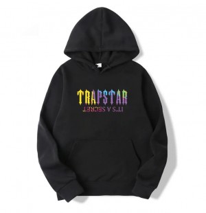 Black Trapstar It's a Secret Print Men's Hoodie India | MG37-719