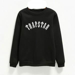 Black Trapstar Logo Men's Sweatshirts India | HV75-108