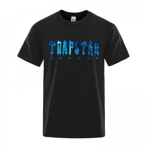 Black Trapstar London Chenille Tee Men's T Shirts India | JX00-237