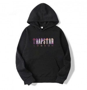 Black Trapstar London Galaxy Men's Hoodie India | QR62-001