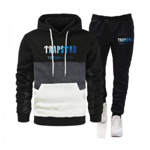 Black Trapstar Merch It's a Secret Printed Logo Men's Tracksuit India | JJ53-540