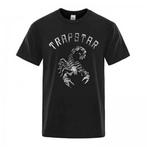 Black Trapstar Spider Printed Graphic Tee Men's T Shirts India | IW75-522