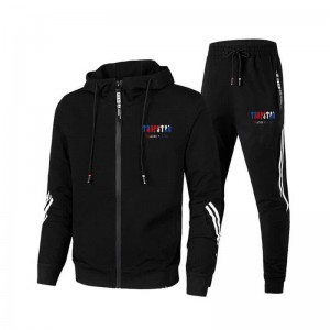 Black Trapstar Sportwear Logo Men's Tracksuit India | AH86-521