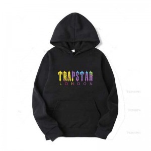 Black Trapstar Streetwear London Galaxy Men's Hoodie India | BS32-964