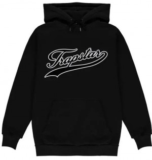 Black Trapstar Strike Men's Hoodie India | VN88-744