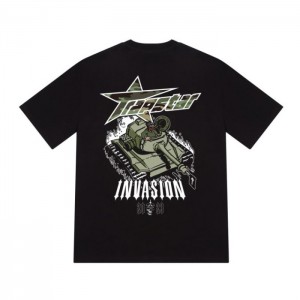 Black Trapstar Trap Invasion Tee Men's T Shirts India | RX80-752