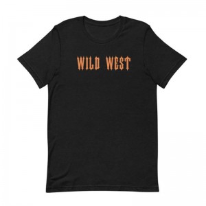 Black Trapstar Wild West Men's T Shirts India | SJ02-412