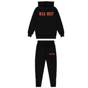 Black Trapstar Wild West Men's Tracksuit India | GG10-625