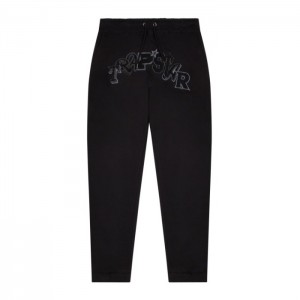 Black Trapstar Wildcard Chenille Jogging Bottoms Men's Tracksuit India | NQ82-721