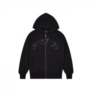 Black Trapstar Wildcard Chenille Zip Men's Hoodie India | RR96-150