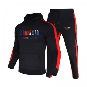 Black Trapstar Winter Hooded Men's Tracksuit India | TN19-573