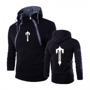 Black Trapstar Zip Up Men's Hoodie India | UA72-118