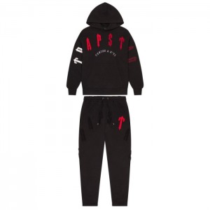 Black / Red Trapstar Irongate Arch Chenille 2.0 Men's Tracksuit India | PO01-800