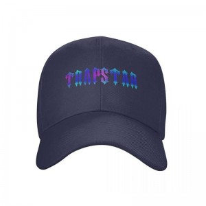 Blue Trapstar Black Cap Men's Hats India | CD26-181