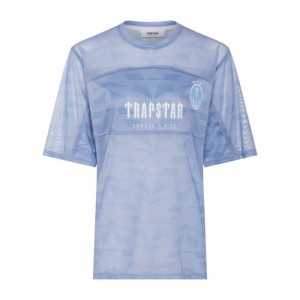 Blue Trapstar Irongate Mesh Football Jersey Women's Top India | CH67-415