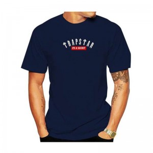 Blue Trapstar London Co-Branded Short Sleeve Men's T Shirts India | QW58-980