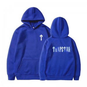 Blue Trapstar T Pattern Men's Hoodie India | LL47-919