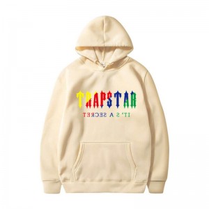 Cream Trapstar It’s A Secret Men's Hoodie India | KB10-541