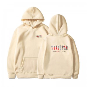 Cream Trapstar Wild West Its a Secret Men's Hoodie India | LK99-999