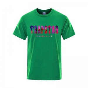 Green Trapstar London Sunset It's a Secret Men's T Shirts India | CS23-477