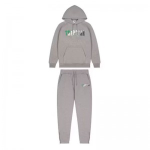 Grey Trapstar Chenille Decoded Hooded Men's Tracksuit India | HV44-855