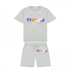 Grey Trapstar Irongate Arch Chenille Set Men's Shorts India | PN37-382