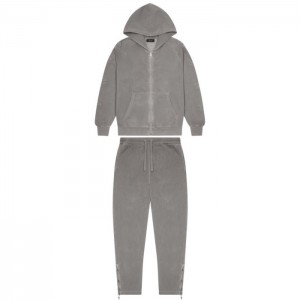 Grey Trapstar Irongate Patchwork Zip Hoodie Men's Tracksuit India | EH12-166