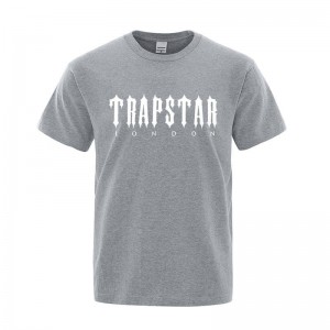 Grey Trapstar London Letter Printed Men's T Shirts India | PL68-749