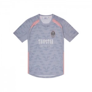 Grey / Pink Trapstar Irongate Football Jersey Men's T Shirts India | XE43-547