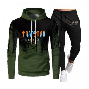 Khaki Trapstar It's a Secret Printed Logo Men's Tracksuit India | TY49-289