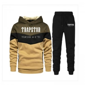 Khaki Trapstar Jogging Suit Logo Men's Tracksuit India | QM69-193