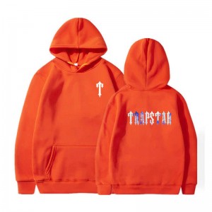 Orange Trapstar T Pattern Men's Hoodie India | WX95-800