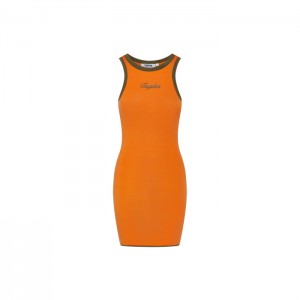 Orange / Khaki Trapstar Contrast Racer Women's Dress India | CD11-863