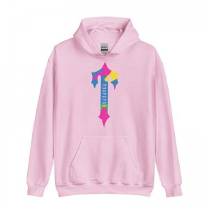 Pink Trapstar Colorful Logo Rainbow Men's Hoodie India | GT51-788