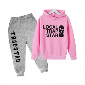 Pink Trapstar Funny Face Smile Men's Tracksuit India | NS62-520