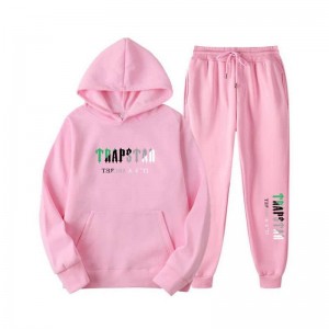 Pink Trapstar Printed Autumn Winter Warm Sportswear Men's Tracksuit India | PO96-929