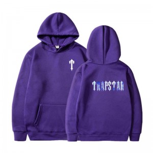 Purple Trapstar T Pattern Men's Hoodie India | RH53-075