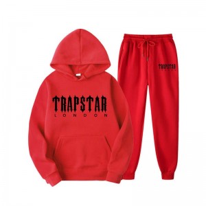 Red Trapstar Fleece London Men's Tracksuit India | CX03-792