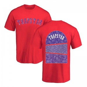 Red Trapstar Football Top Men's T Shirts India | UT69-773