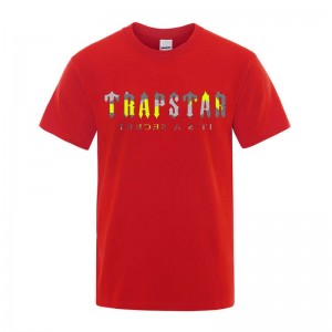 Red Trapstar Its a Secret Dave Men's T Shirts India | PR86-101